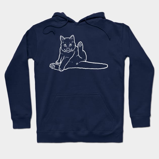 Cat Butt White Hoodie by Sketchy